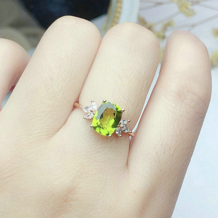 Wholesale Live Mouth Adjustable Peridot Copper Ring